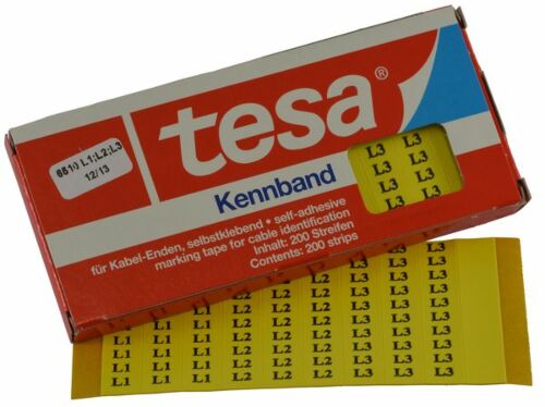 Tesadur-L1/L2/L3 tesa®-Kennband zur Kennzeichnung von Kabeln, Leitungen etc.