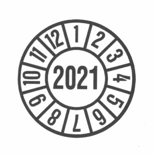 PP605-21 Prüfplakette 2021 weiss/ schwarz 35 mm
