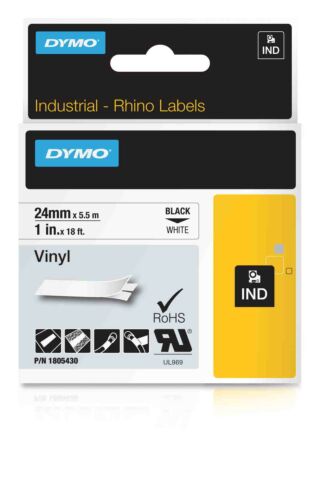 1805430 Dymo Rhino Vinyl-Band 24 mm x 5,5 m schwarz auf weiß