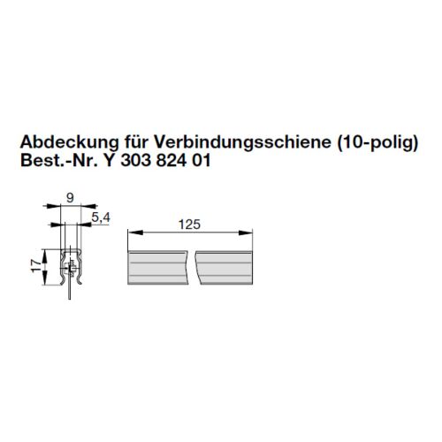 Y 303 824 01 ETA Abdeckung für Verbindungsschiene (10-polig)